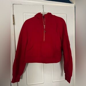 Women’s Red Lululemon Cropped Scuba, XS